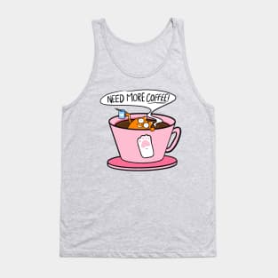 Need more coffee- Cat Tank Top